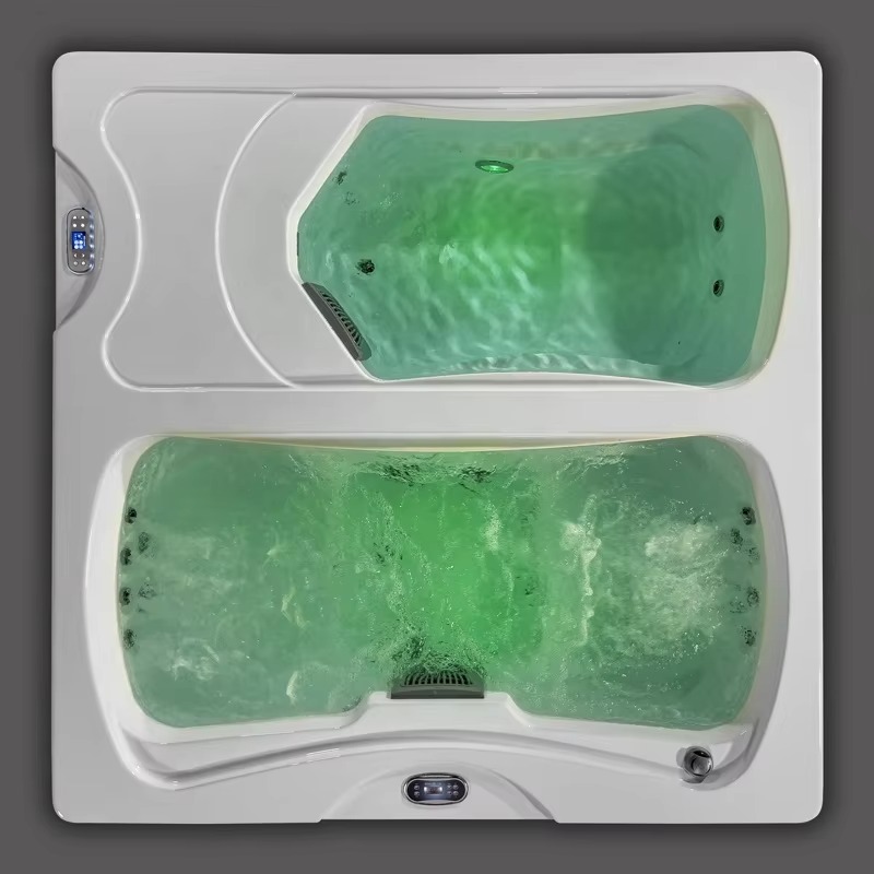 Home Zone Gym - Fabrik-CE-zertifiziertes freistehendes Eisbad-Whirlpool-Kombi 2160mm Dual-Zone 17