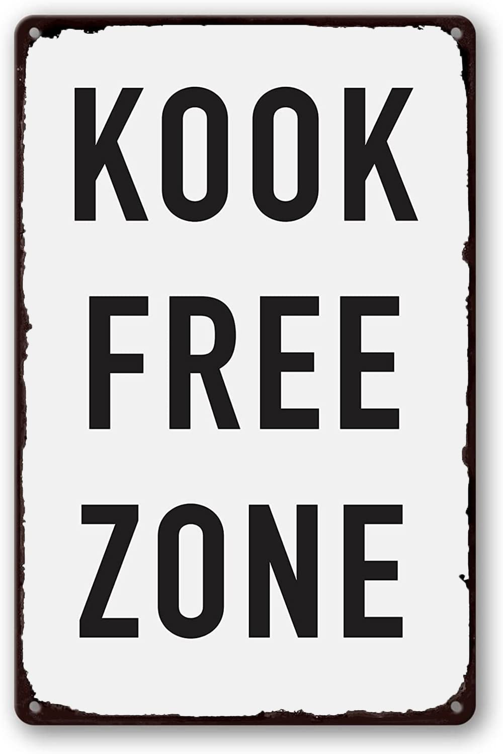 Home Zone Gym - Kook Free Zone Blechschild im Vintage-Stil
