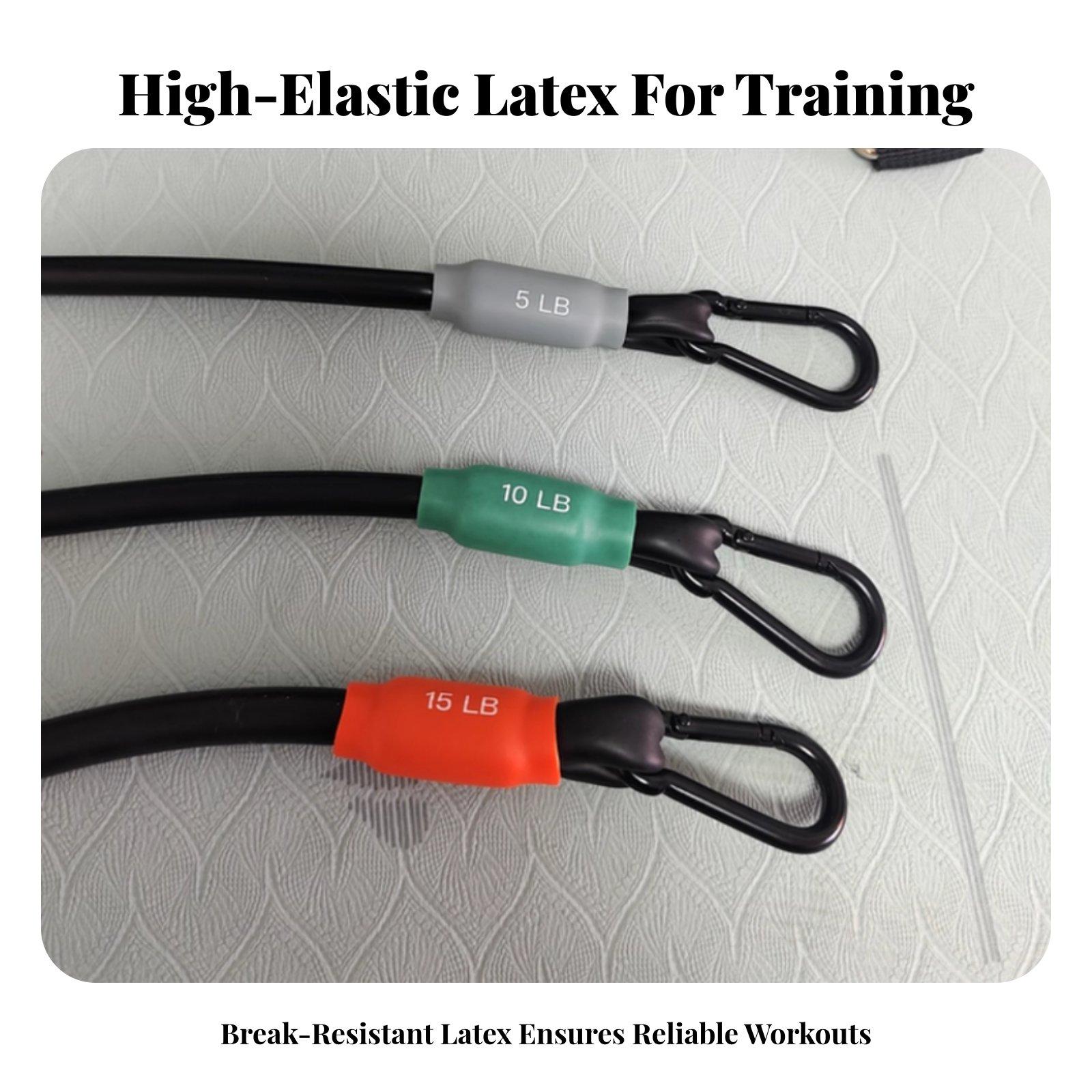 Home Gym Equipment Set - Multifunktionales Fitness-Widerstandsband-Set mit Stange für Heimtraining
