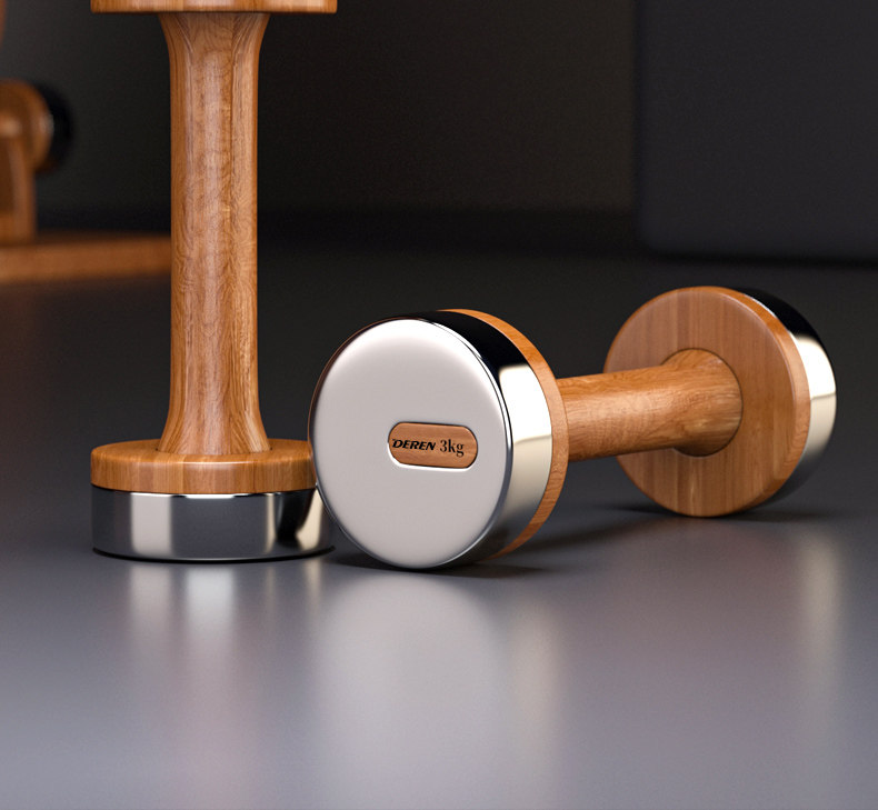Home Gym Equipment Set - Holz & Stahl Verstellbares Kurzhantel-Set für