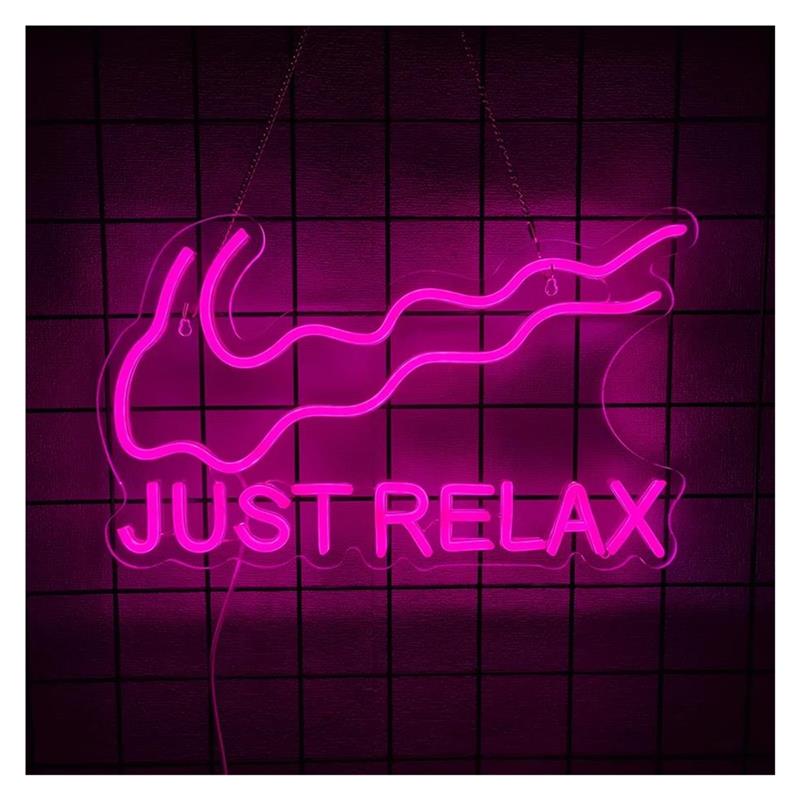Home Gym Yoga Room - Just Relax Neon-Schildleuchte für Yoga, Fitness-Studio,