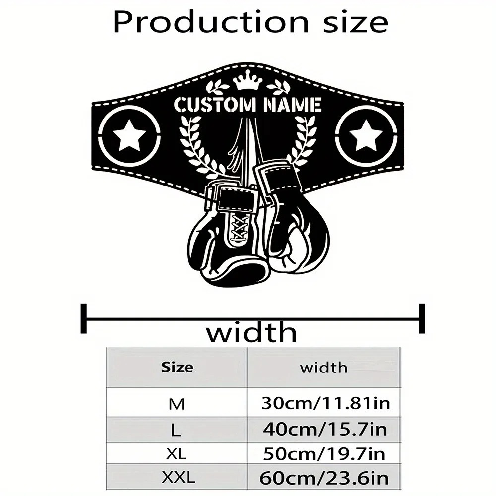 Home Gym Names - 1 Stück 2D Flaches, personalisiertes Boxhandschuh-Metall-Wandschild