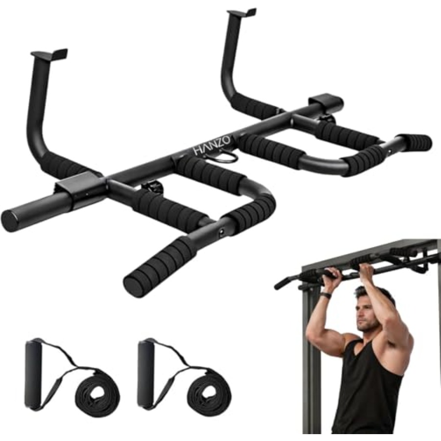 Home Gym Multi - Türklimmzugstange-Set mit Aufhängegurten, Multi-Grip-Klimmzugstange für das