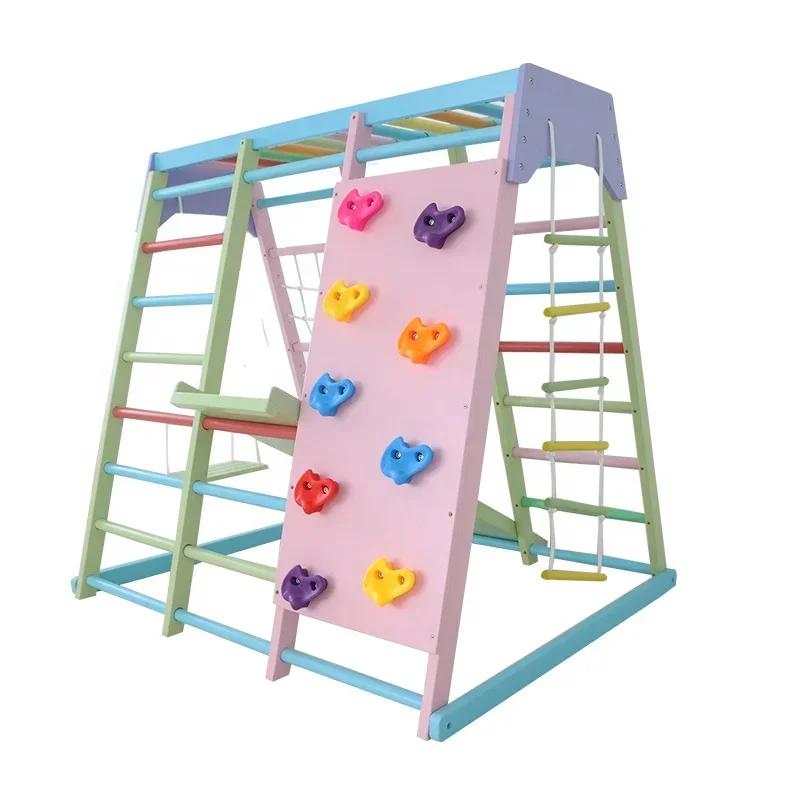 Home Gym Equipment Set - Kinder-Klettergerüst aus Holz für drinnen mit