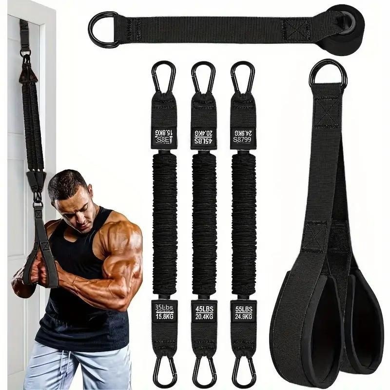 Home Gym Equipment Set - Widerstandsband-Set Trizeps-Seil Heimfitnessgerät Krafttraining Ausrüstung Tragbare